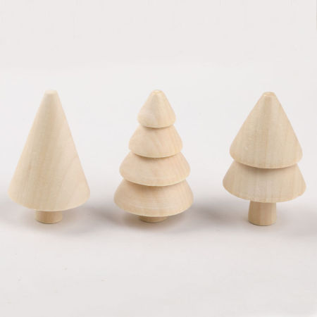 2 Pcs Accessoires de Bricolage Artisanal en Bois Noël Couleur Naturelle Pin de Noël