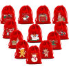 Imagen de 10 Unidades Pana Navidad Bolsa Cordón Rojo Rectángulo