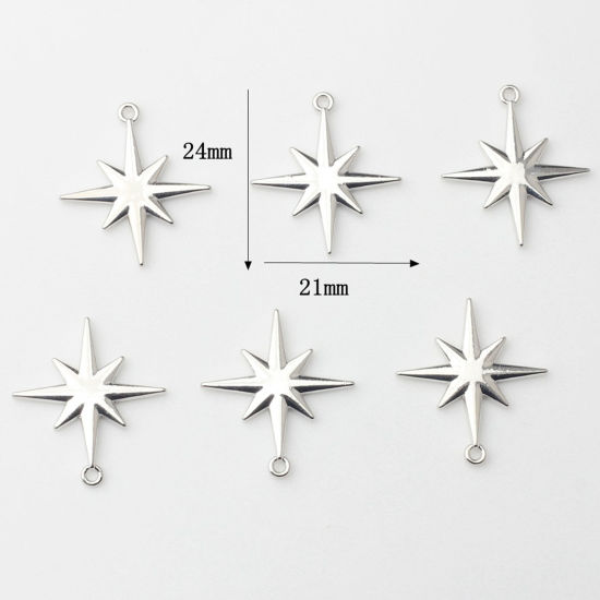 Picture of Zinc Based Alloy Galaxy Charms Multicolor Star 24mm x 21mm