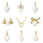 Imagen de 1 Unidad Perla + Latón Colgantes Charms 18K Oro Real Chapado