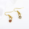 Picture of 316L Stainless Steel Birthstone Charms 18K Real Gold Plated Heart Multicolor Rhinestone