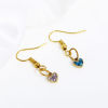 Picture of 316L Stainless Steel Birthstone Charms 18K Real Gold Plated Heart Multicolor Rhinestone