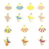 Image de 1 Pièce Breloques en 316L Acier Inoxydable Élégant Oiseau Plaqué Or Véritable 18K Multicolore Coquilles Émail