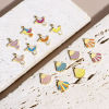 Image de 1 Pièce Breloques en 316L Acier Inoxydable Élégant Oiseau Plaqué Or Véritable 18K Multicolore Coquilles Émail