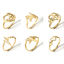 Imagen de 1 Unidad 304 Acero Inoxidable No Ajustable Anillos Chapado en Oro Heartbeat/ Electrocardiogram