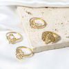 Picture of 304 Stainless Steel Unadjustable Rings Gold Plated Tree Of Life Flower