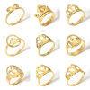 Picture of 304 Stainless Steel Unadjustable Rings Gold Plated Crown