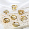 Picture of 304 Stainless Steel Unadjustable Rings Gold Plated Crown