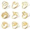 Picture of 304 Stainless Steel Unadjustable Rings Gold Plated Wave