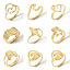 Picture of 304 Stainless Steel Unadjustable Rings Gold Plated Wave