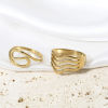 Picture of 304 Stainless Steel Unadjustable Rings Gold Plated Wave