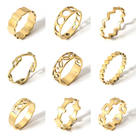 Picture of 304 Stainless Steel Unadjustable Rings Gold Plated