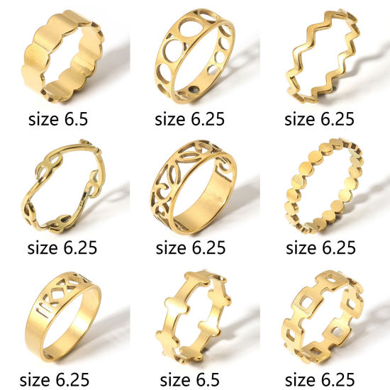 Picture of 304 Stainless Steel Unadjustable Rings Gold Plated