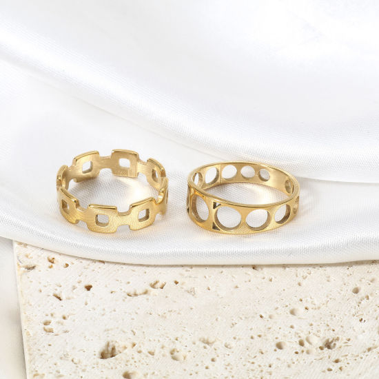 Picture of 304 Stainless Steel Unadjustable Rings Gold Plated