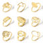 Imagen de 1 Unidad 304 Acero Inoxidable No Ajustable Anillos Chapado en Oro