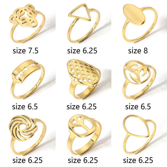 Picture of 304 Stainless Steel Unadjustable Rings Gold Plated