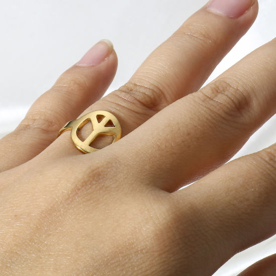 Picture of 304 Stainless Steel Unadjustable Rings Gold Plated