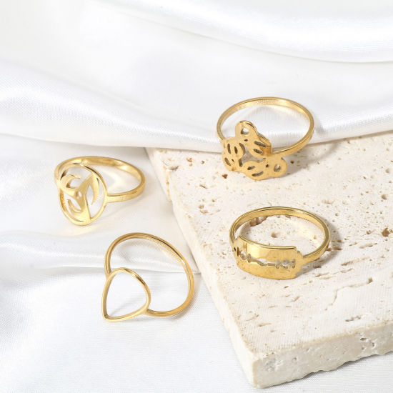 Picture of 304 Stainless Steel Unadjustable Rings Gold Plated