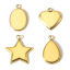 Immagine di 10 Pz 304 Acciaio Inossidabile Charms Geometrica Oro Placcato Basi per Cabochon