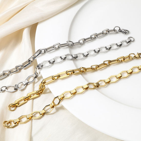 Immagine di 1 Pz 304 Acciaio Inossidabile Cavo Catena Braccialetti Con Aragosta Fermagli Fibbia 19cm Lunghezza