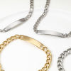 Picture of 304 Stainless Steel Blank Stamping Tags Bracelets Rectangle With Lobster Claw Clasp