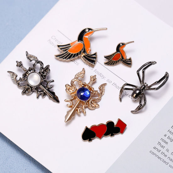 Picture of Retro Pin Brooches Cross Dragon Multicolor