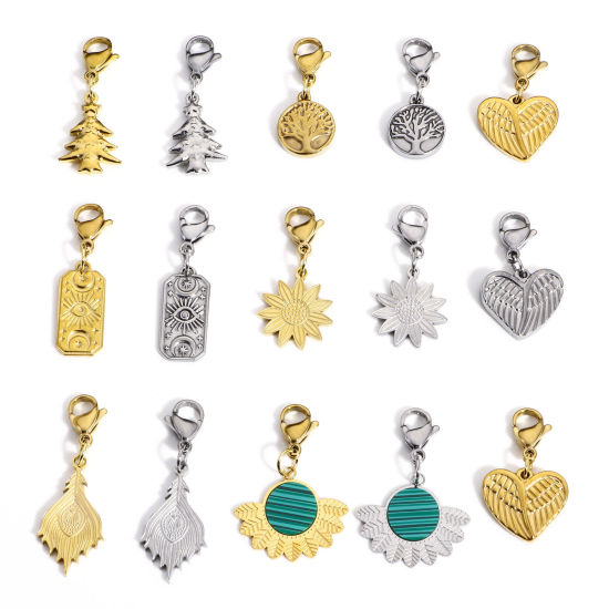 Immagine di 1 Pz 304 Acciaio Inossidabile Clip su Charm Stile Con Aragosta Fermagli Fibbia