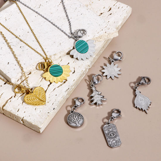 Immagine di 1 Pz 304 Acciaio Inossidabile Clip su Charm Stile Con Aragosta Fermagli Fibbia