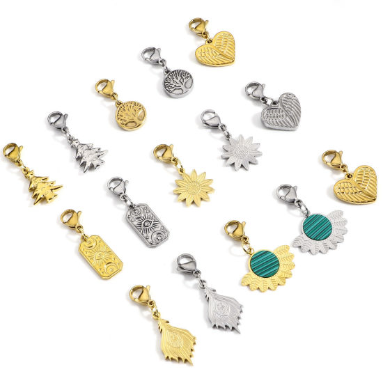 Immagine di 1 Pz 304 Acciaio Inossidabile Clip su Charm Stile Con Aragosta Fermagli Fibbia