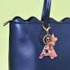 Picture of Resin Stylish Keychain & Keyring Gold Plated Pink Butterfly Animal Initial Alphabet/ Capital Letter Message " A-Z "