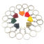 ABS Splicing Keychain & Keyring Silver Tone Multicolor Heart Building Blocks