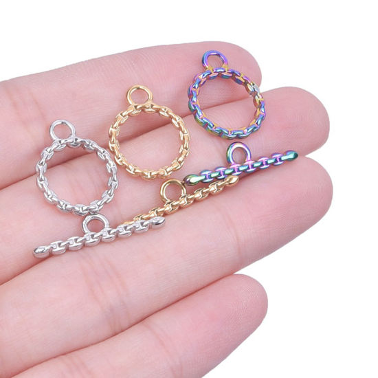 Picture of 2 PCs Vacuum Plating 304 Stainless Steel Toggle Clasps