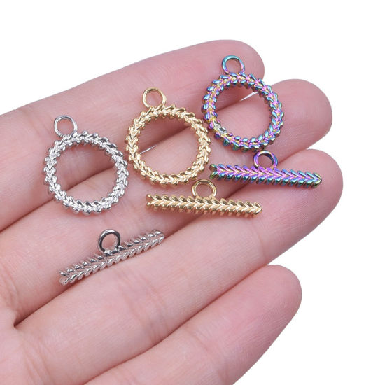 Picture of 2 PCs Vacuum Plating 304 Stainless Steel Toggle Clasps