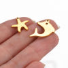 Bild von 5 Stück 304 Edelstahl Ozean Schmuck Charms Delfine Bunt Seesterne