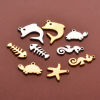 Bild von 5 Stück 304 Edelstahl Ozean Schmuck Charms Delfine Bunt Seesterne