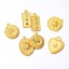 Picture of 304 Stainless Steel & Rhinestone Retro Charms Gold Plated Heart Star Multicolor Rhinestone