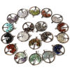Picture of (Grade B) Gemstone ( Natural ) Wire Wrapped Pendants Antique Copper Round Tree of Life 3.4cm x 2.8cm