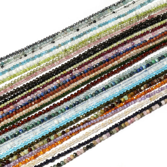 Image de 1 Pièce (Classement A) Collier Perlé en Gemme ( Naturel ) Multicolore Rond A Facettes 41cm long