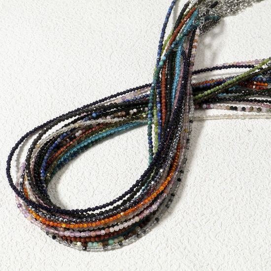 Изображение 1 ШТ (Сорт A) Полудрагоценный Камень ( Природный ) Ожерелье из бисера Разноцветный Круглые Шлифованный 41см длина