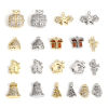 Picture of Brass Christmas Charms Real Gold Plated Clear Cubic Zirconia
