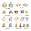 Picture of Brass Christmas Charms Real Gold Plated Clear Cubic Zirconia