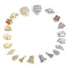 Picture of Brass Christmas Charms Real Gold Plated Clear Cubic Zirconia