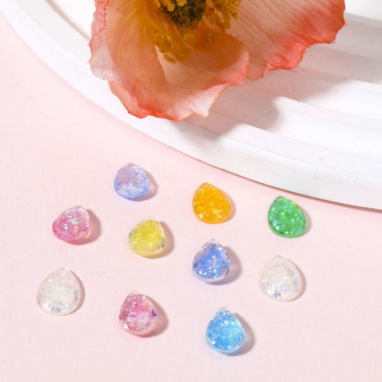 Bild von 1 Stück Opal ( Hitzebehandlung/gefärbt ) Dom Cabochon Verzierung Tropfen