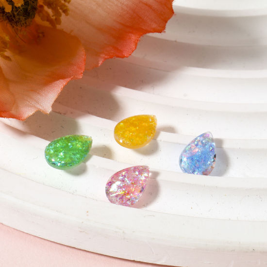 Bild von 1 Stück Opal ( Hitzebehandlung/gefärbt ) Dom Cabochon Verzierung Tropfen