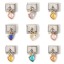 Immagine di 1 Pz 304 Acciaio Inossidabile Bracciale con Charm Italiano a Maglie, Creazione di Gioielli Fai-da-te Tono Argento Multicolore Rettangolo Cuore Con Ciondolo 17mm x 10mm