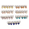 Picture of 304 Stainless Steel Italian Charm Links For DIY Bracelet Jewelry Making Silver Tone Multicolor Rectangle Heart With Pendant 17mm x 10mm