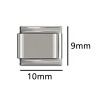 Picture of 304 Stainless Steel Italian Charm Links For DIY Bracelet Jewelry Making Silver Tone Multicolor Rectangle Heart With Pendant 17mm x 10mm