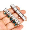 Picture of 304 Stainless Steel Italian Charm Links For DIY Bracelet Jewelry Making Silver Tone Multicolor Rectangle Heart With Pendant 17mm x 10mm
