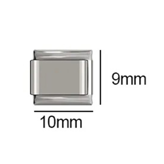 Immagine di 1 Pz 304 Acciaio Inossidabile Bracciale con Charm Italiano a Maglie, Creazione di Gioielli Fai-da-te Tono Argento Multicolore Rettangolo Una Freccia Attraverso il Cuore Smalto 10mm x 9mm