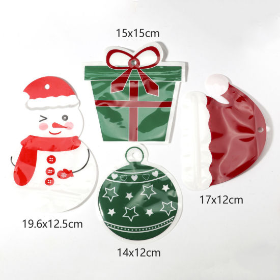 Picture of Plastic Grip Seal Zip Lock Bags Christmas Multicolor